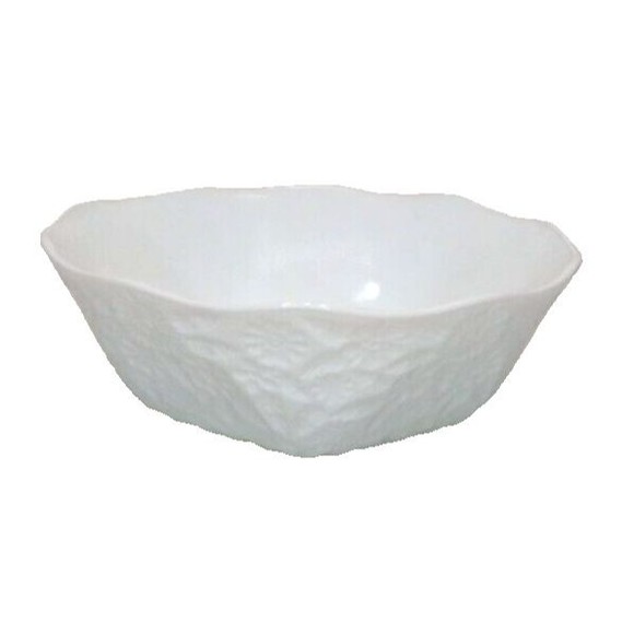 Indiana Glass Milk Glass Compote Dish Imprinted Daisies 7.5 Inches Across - Picture 1 of 6